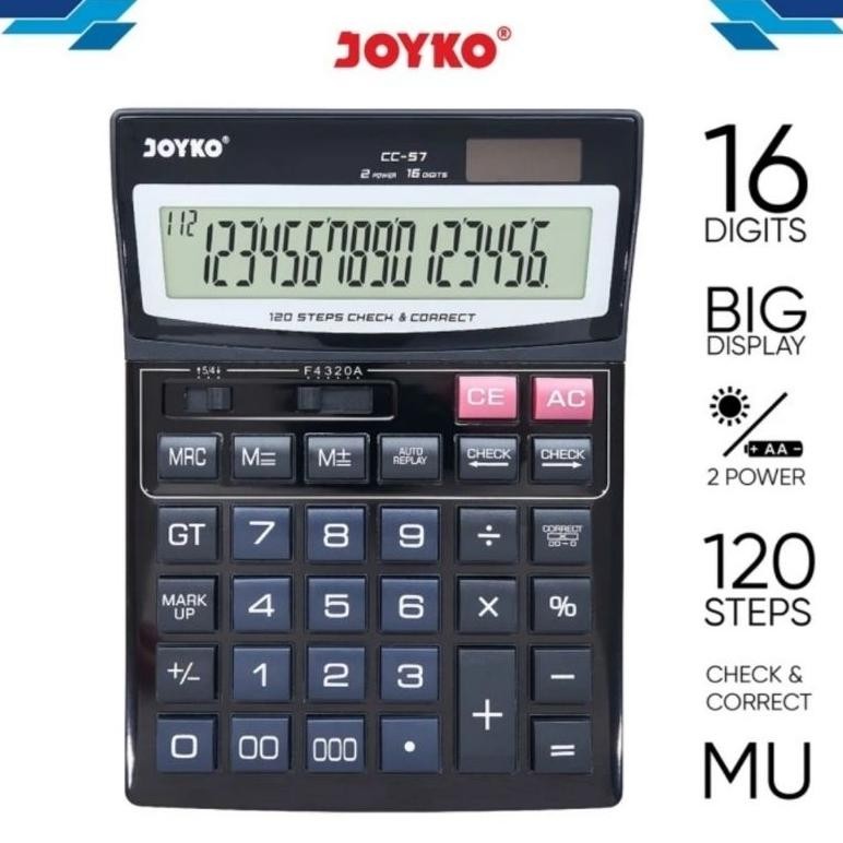 

XD27 JOYKO CC-57 Check & Correct Calculator - Kalkulator 16 Digit LCD BESAR Cek Ulang Berkualitas