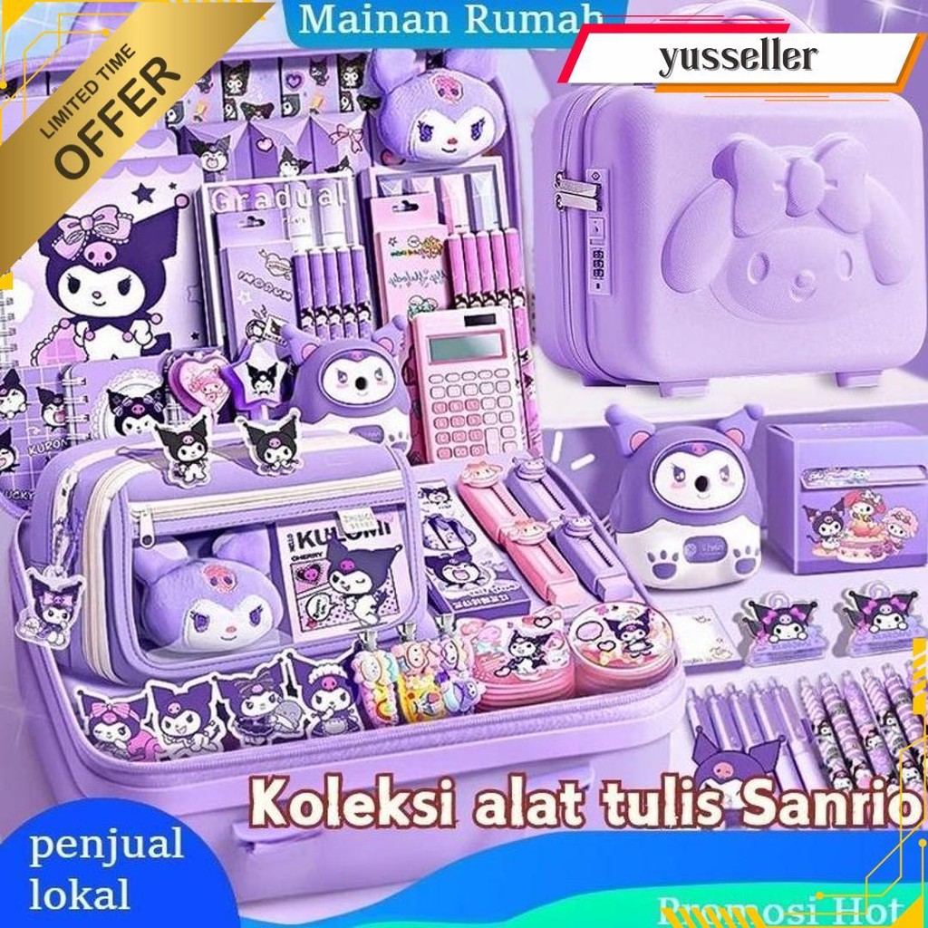 

Local Delivery Kuromi Kotak Hadiah Mewah Alat Tulis Set Anak Perlengkapan Sekolah/Kuromi Stationery Untuk Hadiah Anak Sekolah Set/Kotak Pensil Set/Kotak Hadiah Ulang Tahun Anak Cod