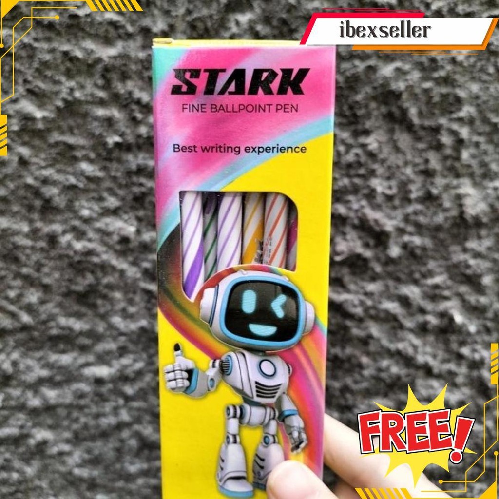 

[12Pcs/ Lusin] Pen Stark Ulir/ Kotak Robot/ Pulpen Termurah Banget