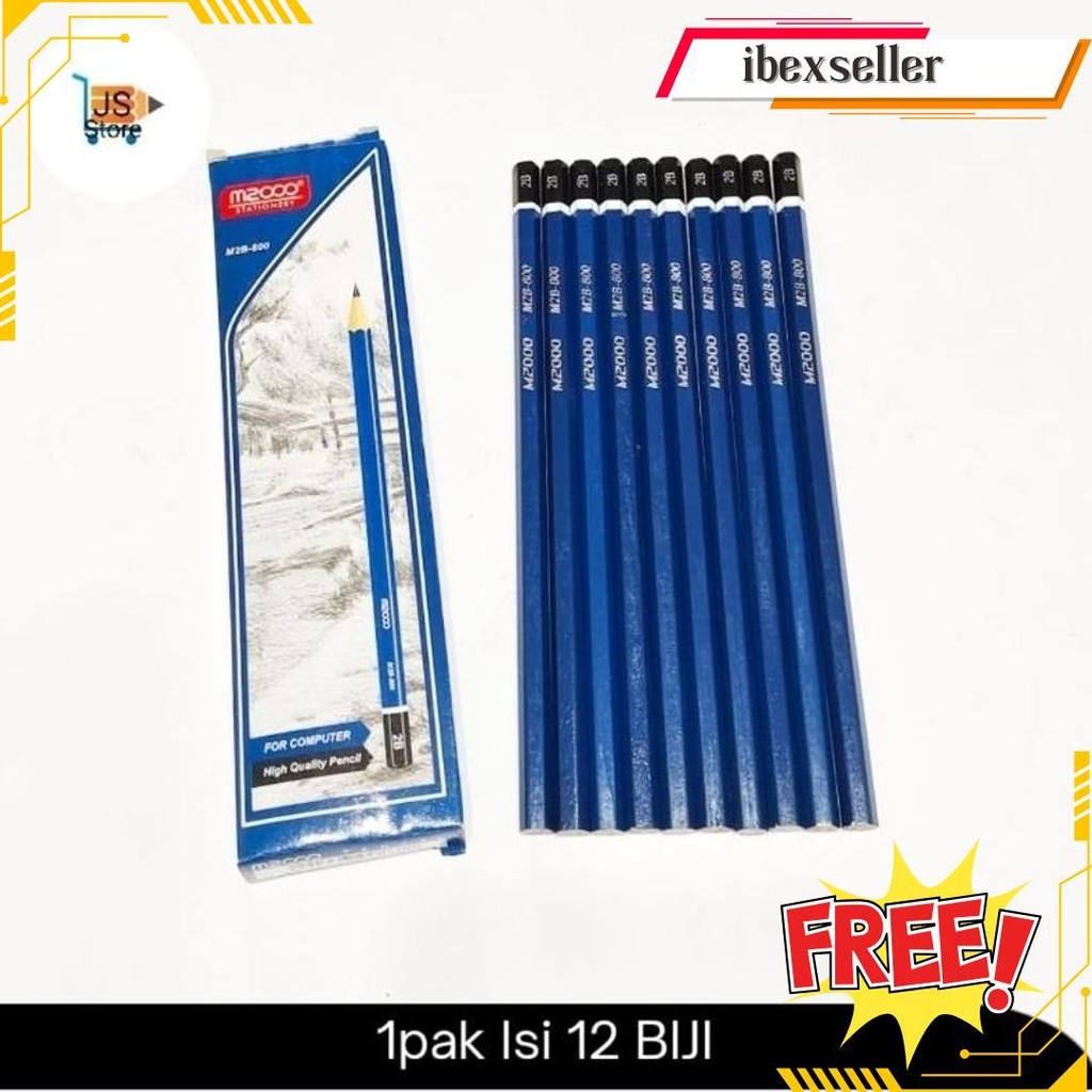 

(12 Biji) Pensil 2B M2000 M2B-800 Terlaris