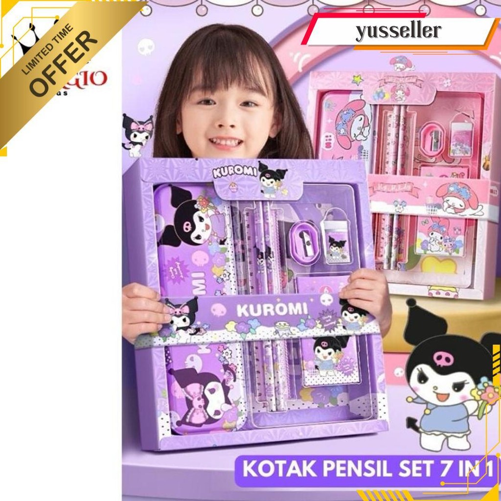

Kotak Pensil Anak Set 7 In 1 Stationery Hadiah Anak Student Set Alat Tulis Sekolah Karakter Cewek Original Produk