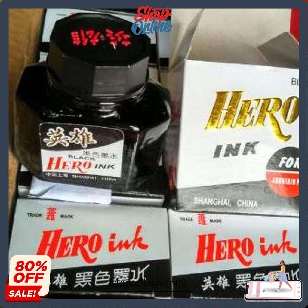 

Tinta Hero Ink. For All Fountain Pen. Tinta Pena Isi Ulang Cod