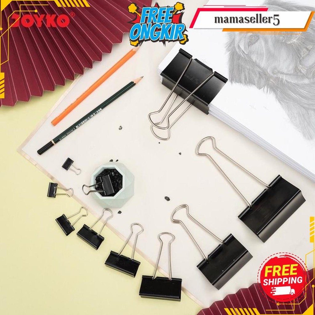 

Binder Clip Merek Joyko / Klip Penjepit Kertas Merek Joyko No.105 / No.107 / No.111 / No.155 / No.200 / No.260 ( Isi 12 Biji ) Terlaris