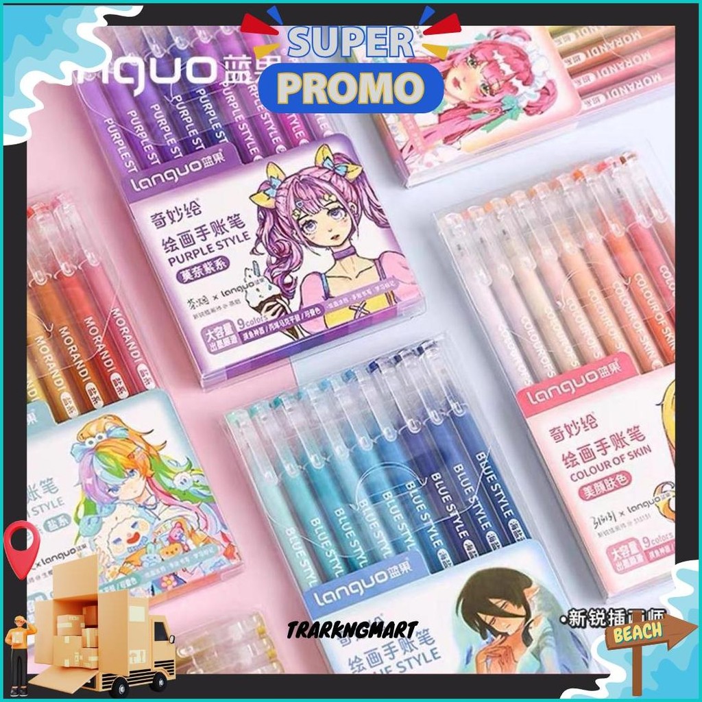 

Surabaya Winzige Set 9Pcs Gel Pen Set Drawing Pen Pulpen Warna Warni Acrylic Marker Drawing Pen Set 0.5Mm Pena Pulpen Aesthetic Morandi Journal Spidol Akrilik Marker Gel Pen Art Supplies Gratis Ongkir