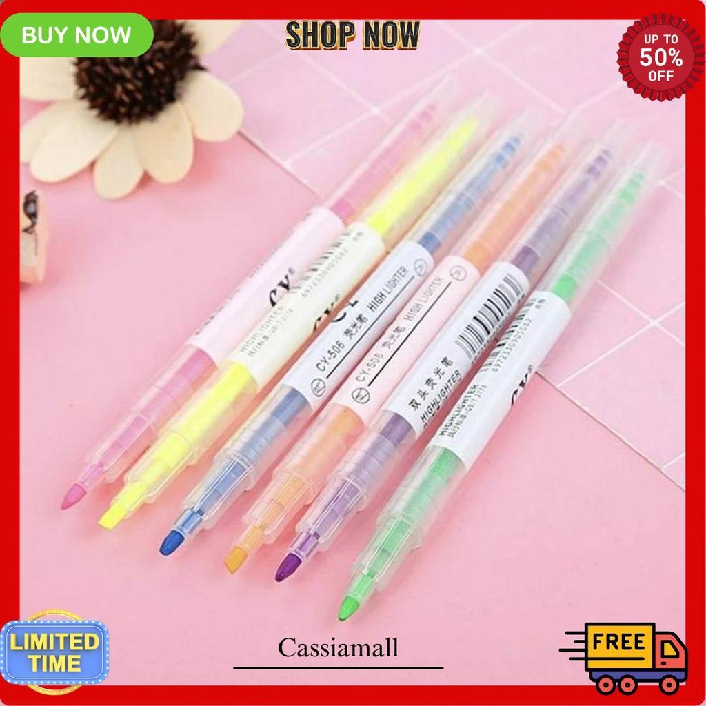 

Mv Stabilo Highlighter Warna Dua Sisi Isi 6 In 1 / Set Warna Double Side Siap Kirim