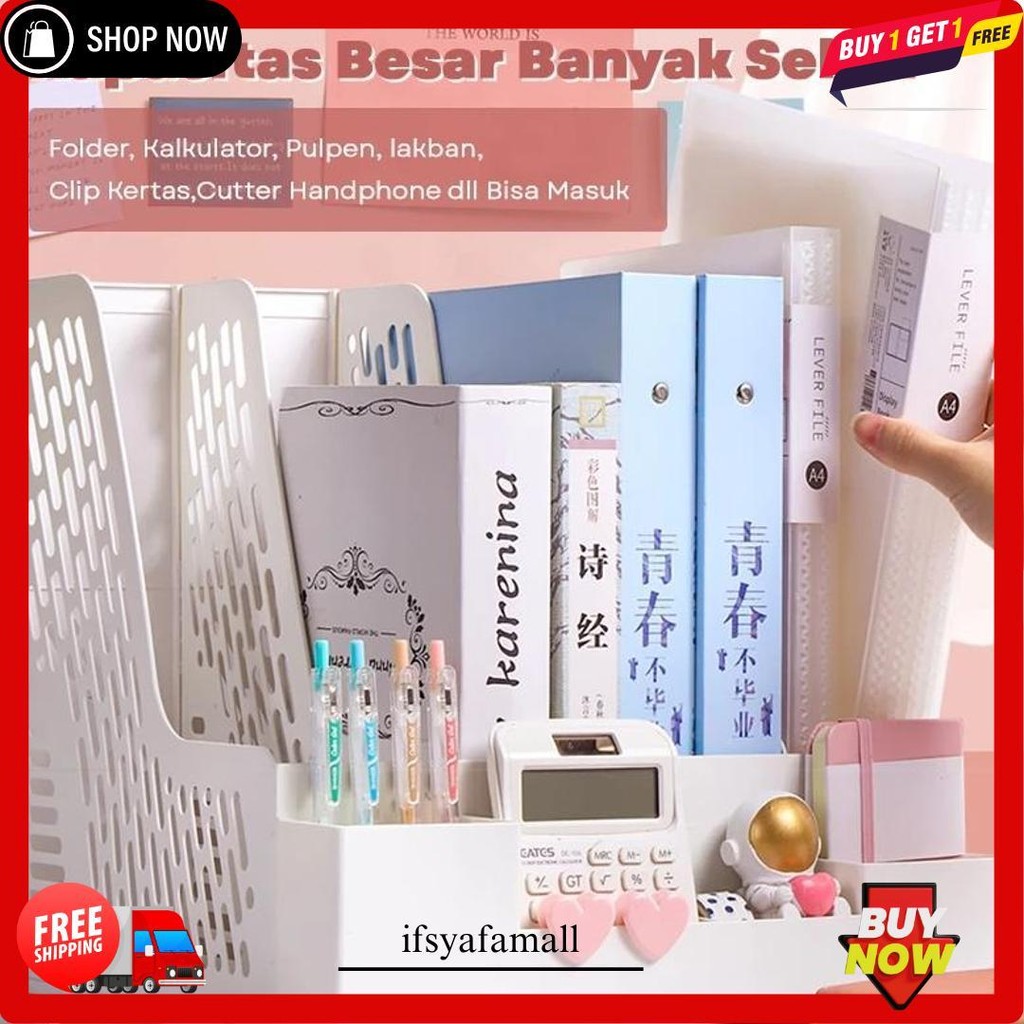 

Hoptech - Desktop Organizer File Organizer Rak Buku Sekat Ins Minimalis Meja Belajar Stationary Kit Berkualitas Laci Rak Buku Lucu Unik Box File Rak Penyimpanan Multifungsi Rak Informasi File Multi-Layer Cod