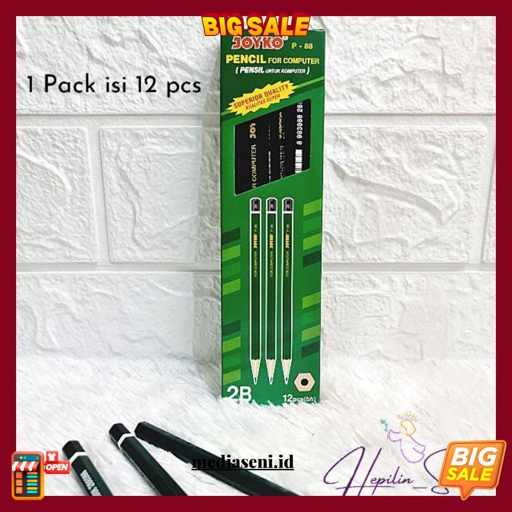 

Pensil 2B Joyko Isi 12 Biji / Pencil For Computer Joyko 2B P-88 / Pencil Joyko / Pensil Ujian Bisa Cod