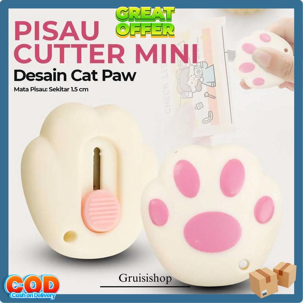 

Apen Pisau Cutter Mini Pemotong Kertas Desain Kaki Kucing Alat Tulis Kantor - Ol-6101 Terlaris
