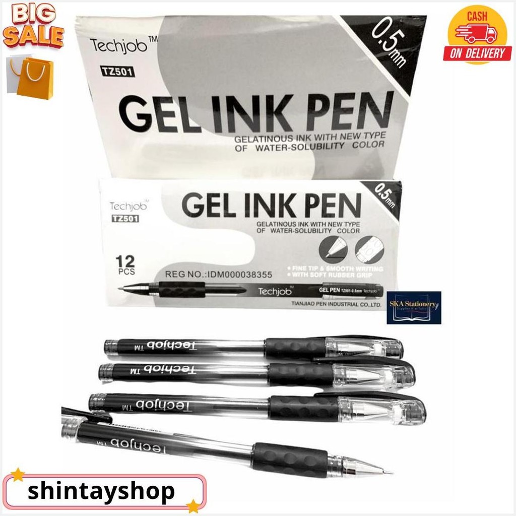 

Bolpen/Ballpoint/Pulpen Gel 0.5 Techjob Tz 501 Hitam (Lusin) Siap Kirim
