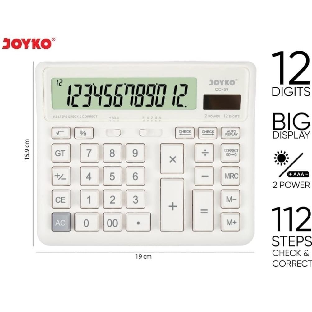 

Ew64 Kalkulator ORI JOYKO CC 59 / Calculator Check Correct CC59 12 Digit Besar Viral