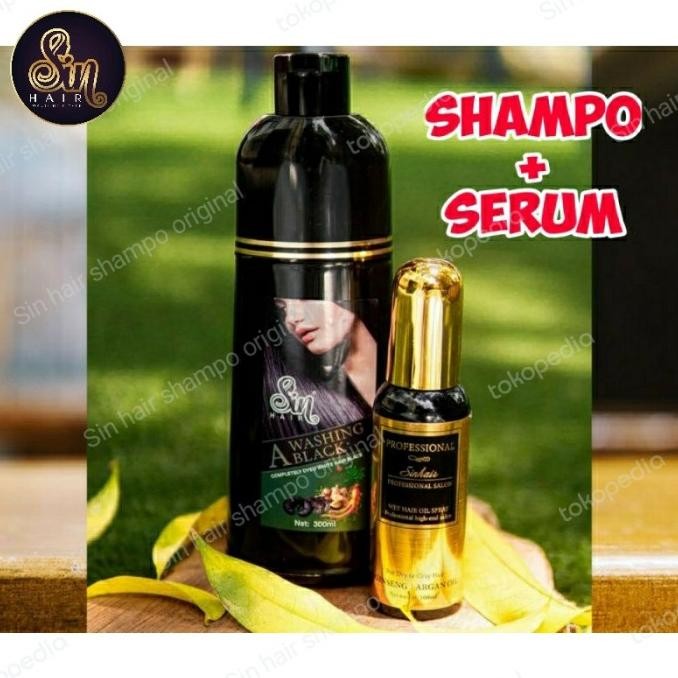 TERLARIS - sinhair shampo .ready .shampo penghitam uban no 1 di jepang.original