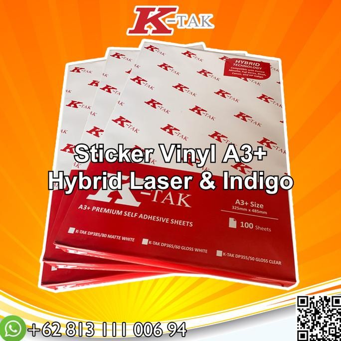 

TERLARIS - Ktak Sticker Vinyl PP Film K-Tak Hybrid Laser Toner Indigo A3+ -PACK