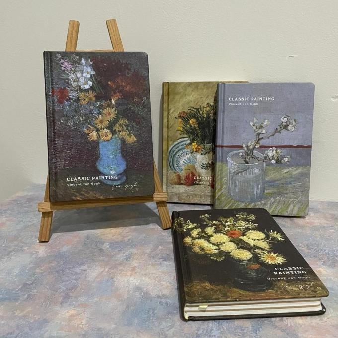 

Diskon!! Retro Van Gogh Art Planner Hardcover Notebook Diary Artbook Aesthetic Journal Multiple Pattern Inner Pages