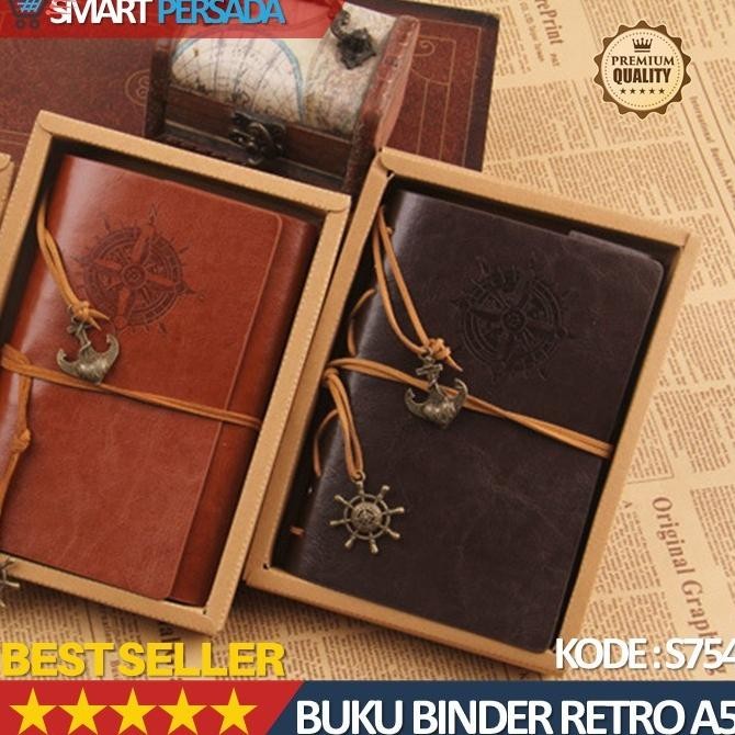 

Diskon!! Buku Catatan Agenda Kerja Notebook Binder Kulit Retro Harian Planner