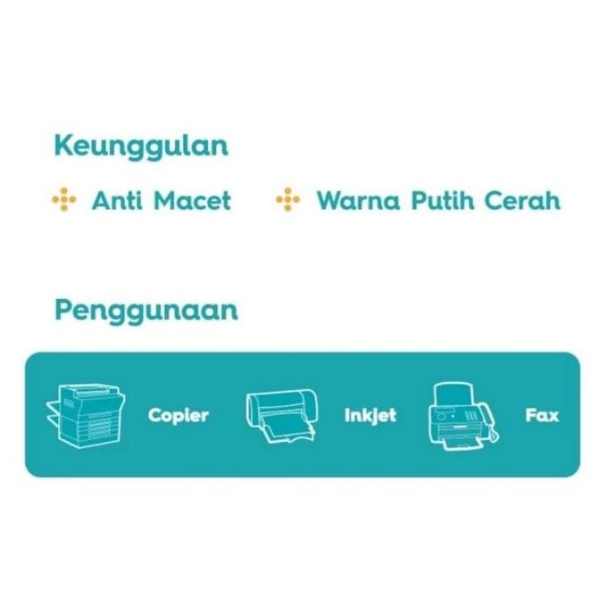 

TERLARIS - KERTAS HVS A4 F4 COPY PAPER A4 75GR F4 FOLIO PHOTOCOPY KERTAS FOTOKOPI KUALITAS PAPERONE DUS [5PCS]
