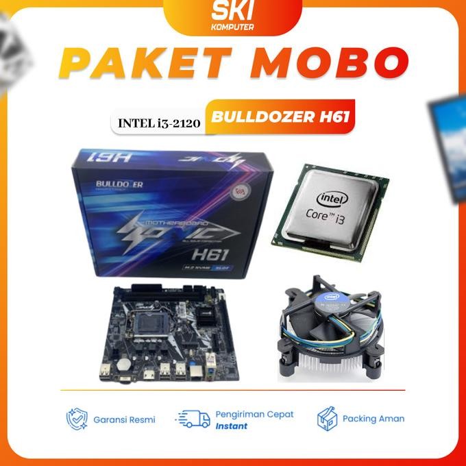 TERBARU - PAKET MOTHERBOARD H61 + PROCESSOR Core i3-2120/2130 4GB DDR3
