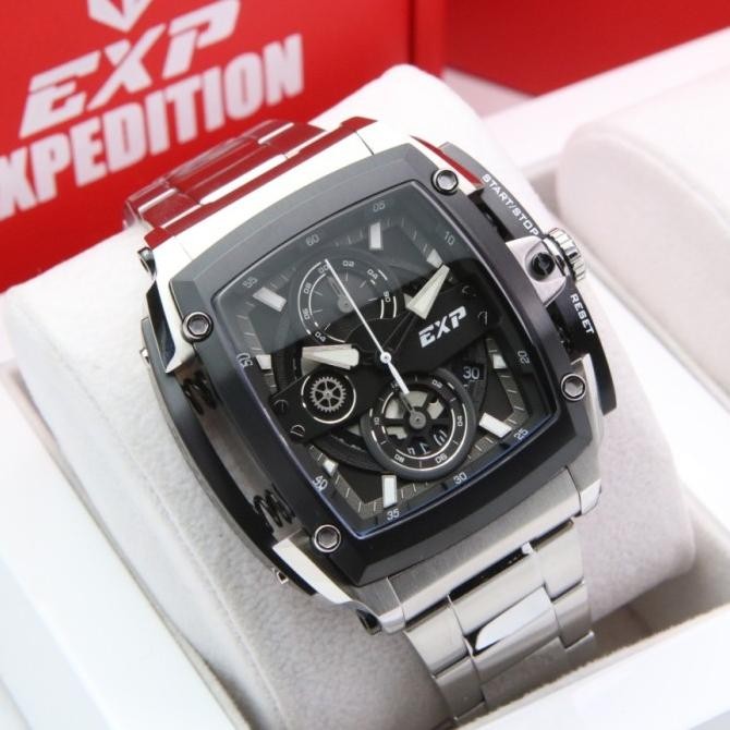 JAM TANGAN PRIA EXPEDITION EXP 3008 / E3008 ORIGINAL - SILVER BLACK LUIS