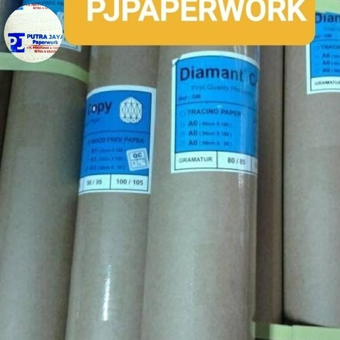 

BEBAS ONGKIR - HVS roll A0 ( 90 cm x 100 meter) 100 gram DIAMANT berkualitas number 1