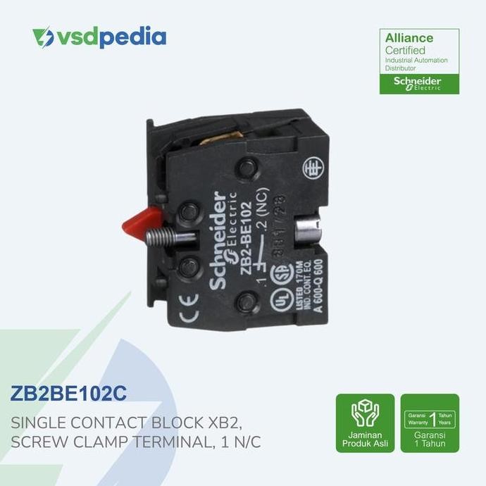 Murah SCHNEIDER ADDITIONAL CONTACT BLOK XB2 1 N/C ZB2BE102C Non COD