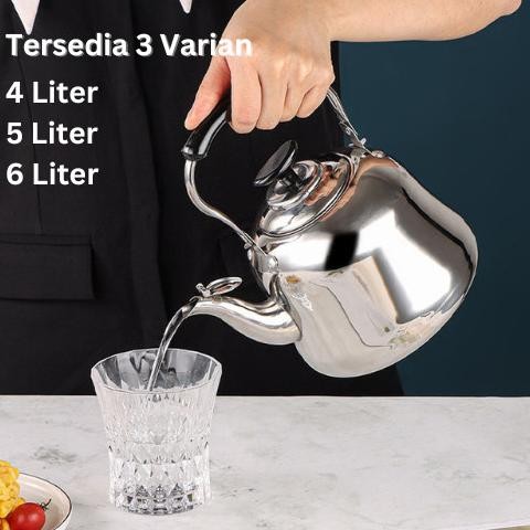 Promo Teko Stainless Steel Ceret Air Panas Ceret Bunyi Siul - Ollahom