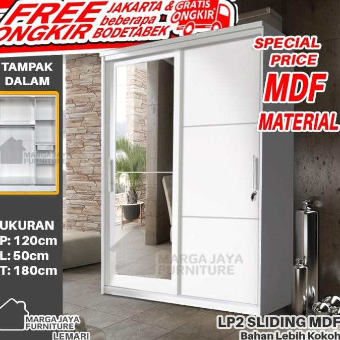 Sale Lemari 2 Pintu Sliding Knockdown