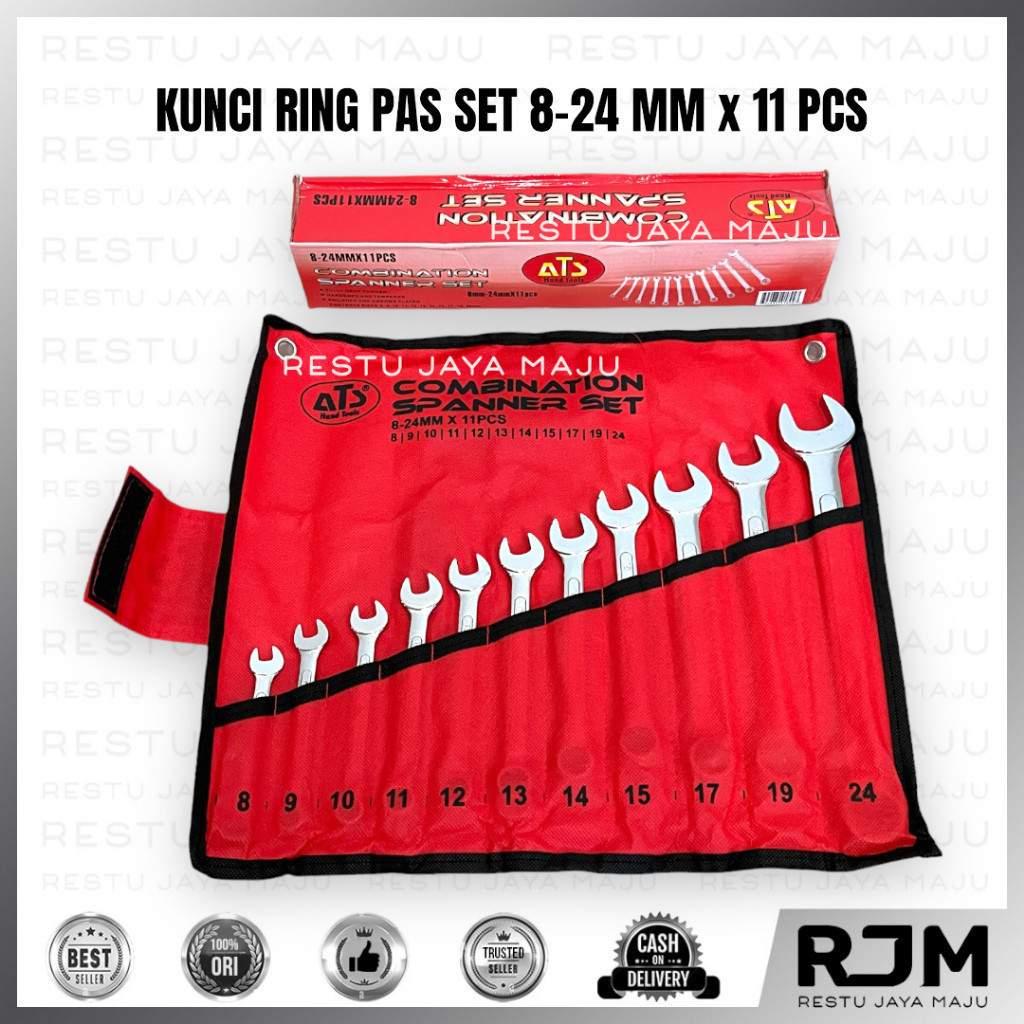 ATS Kunci Ring Pas Set 14 Pcs 8-24   8-32 Mm