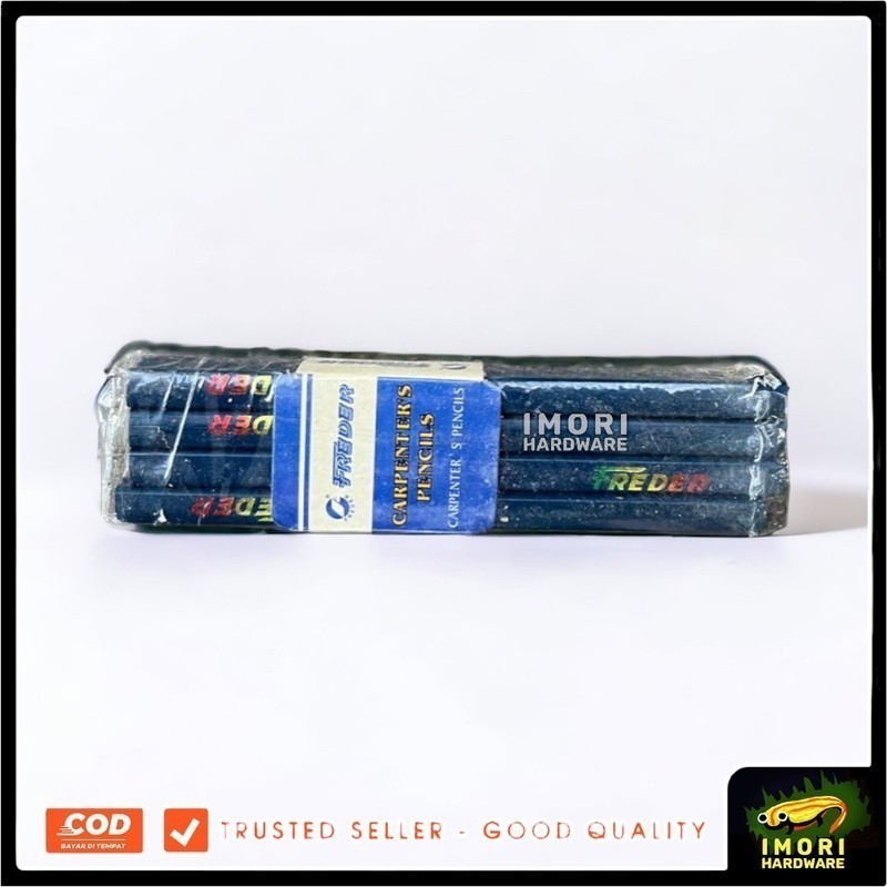 

[12 pcs] FREDER Pensil Tukang Kayu Bangunan Gesek Kertas im