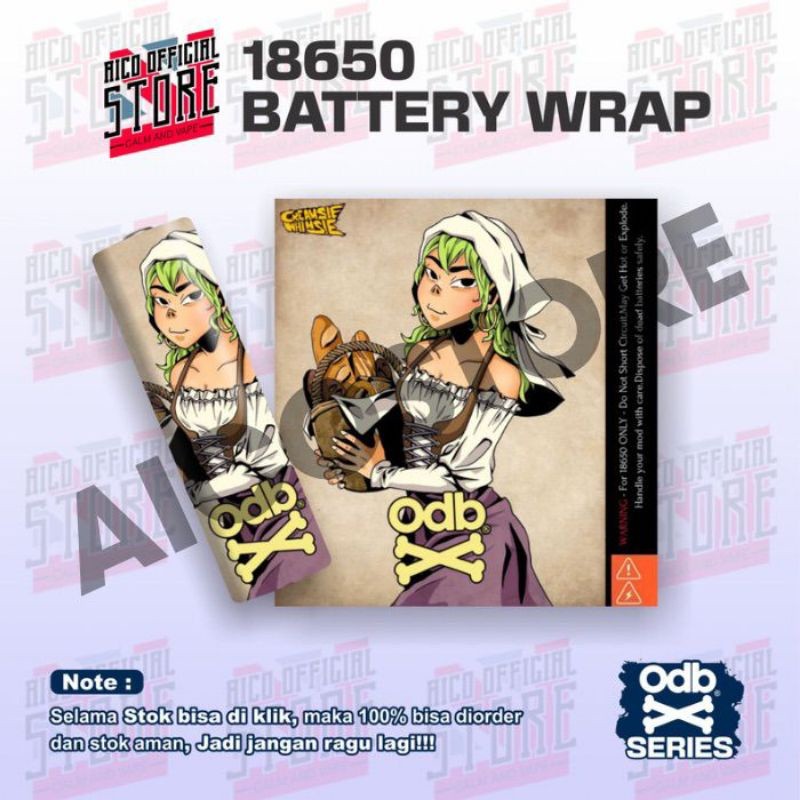 

*PromoTerjangkau* Famstore Stiker Wrap Baterai 18650 O D B X Kremsi Whimse Untuk Melindungi Dan Memperindah Tampilan 17 Garskin Wrap Stiker Premium / Casing Case COD