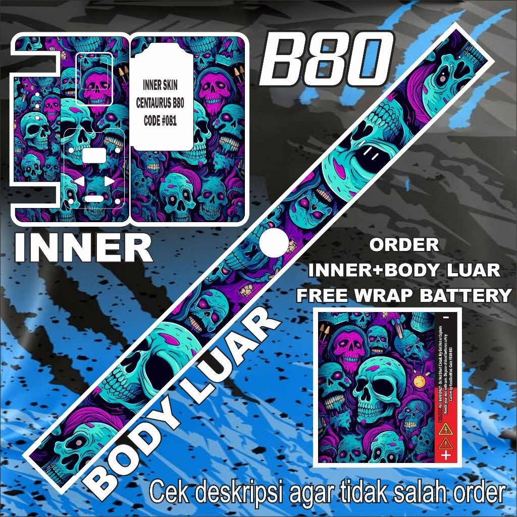 

*PromoTerjangkau* Stiker B80 81 Garskin Wrap Stiker Premium / X Casing Case COD