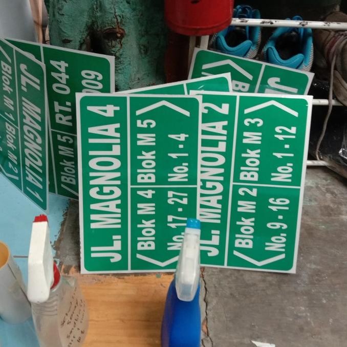 Murah Plang Nama Jalan Plat Aluminium Lapisan Sticker Reflective