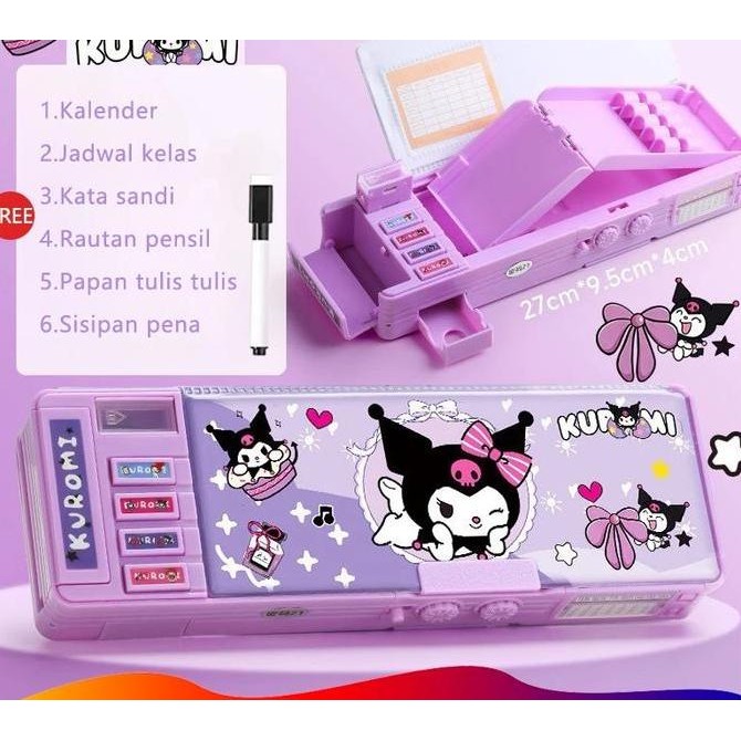 

Diskon!! Tempat Pensil Password Multifungsi Sanrio Cinnamoroll Biru Kuromi Ungu Melody Pink Astronot Rocket Roket Karakter Lucu Kotak Pensil Alat Tulis Bahan Tahan Air Berkapasitas Besar Lapis Ganda Termasuk Rautan Pakai Sandi Merah Plastik