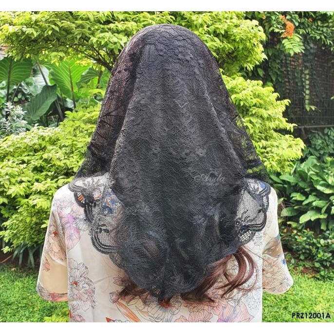 populer] Mantilla Segitiga Hitam 3Renda Rohani Katolik