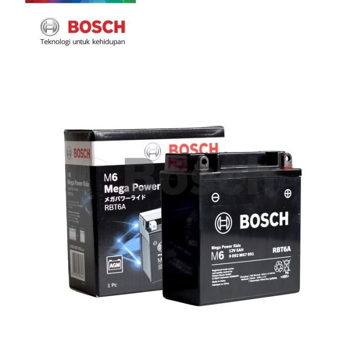 Aki Motor Mio Sporty, Mio Smile, Mio Karbu, Supra Lama Bosch Rbt-6A