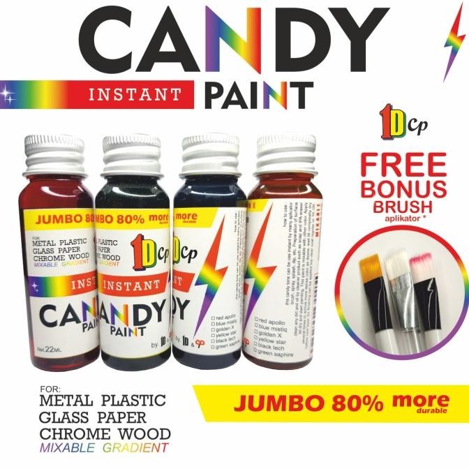 =====] cat CANDY tone chrome logam plastik JUMBO 22ml INSTAN