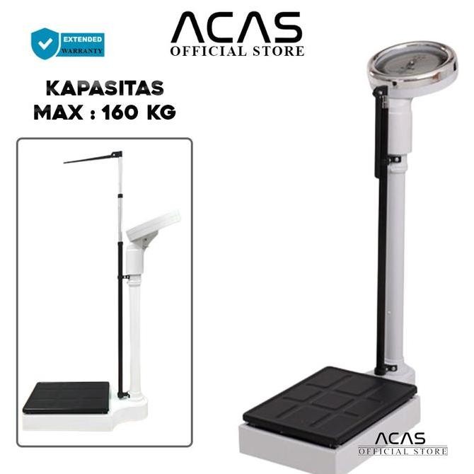 ACAS RGZ-160 Timbangan Badan 160kg Manual  Jarum Timbang Berat Badan Pengukur Tinggi / Panjang Badan