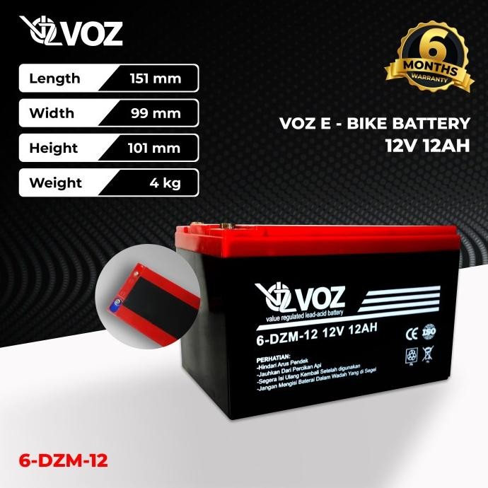 Murah Aki Selis VOZ 12V 12AH Aki Sepeda Listrik Baterai Aki Motor Listrik Non COD
