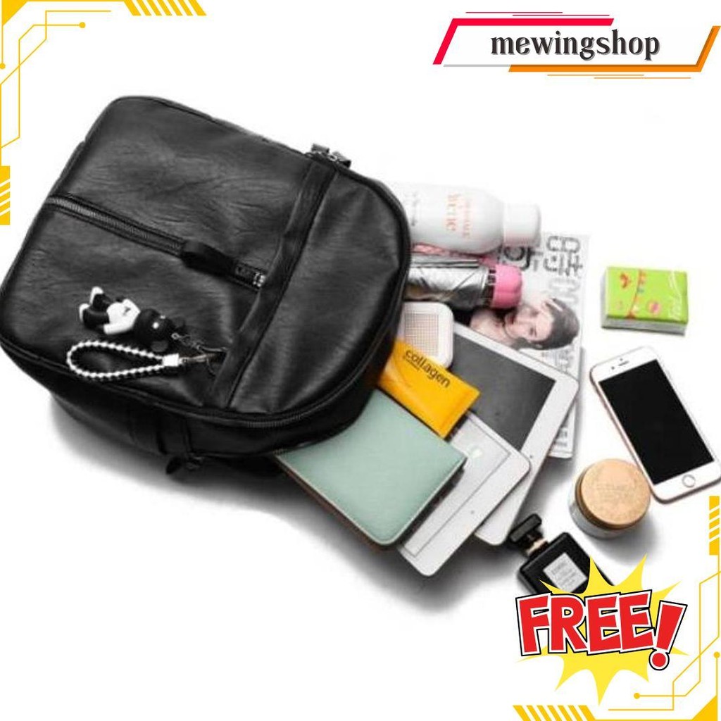 Dlsha - 2024 Tas Ransel Kulit Wanita Backpack Fashion Tas Refenrensi  Import(Gratis Gantungan) Termu