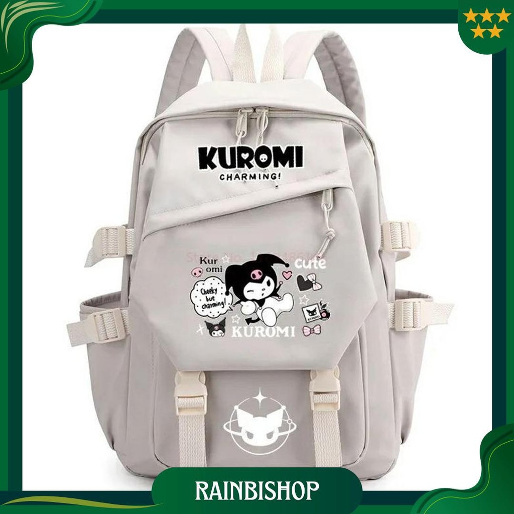 Cod Tas Ransel Anime Kuromi Monokuma Ransel Wanita Warna Solid Kasual Remaja Perempuan Tas Sekolah T