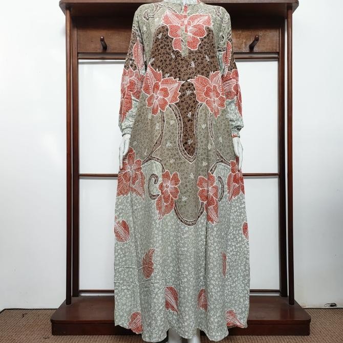 BATIK AIS Daster Gamis Lengan Panjang Busui Resleting Batik Tulis
