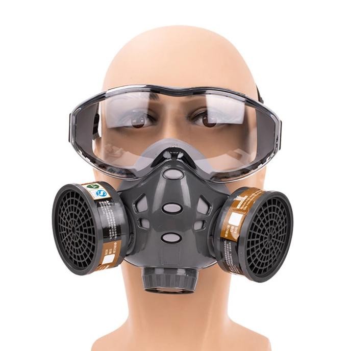 Masker Gas Respirator Full Face 8201 Cat Semprot Tambang Industri Lab New Stok