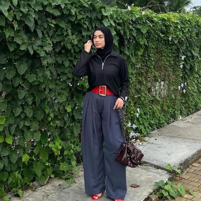 HL Zipper Polo Knit- Knitwear Polo Zipper Atasan Panjang