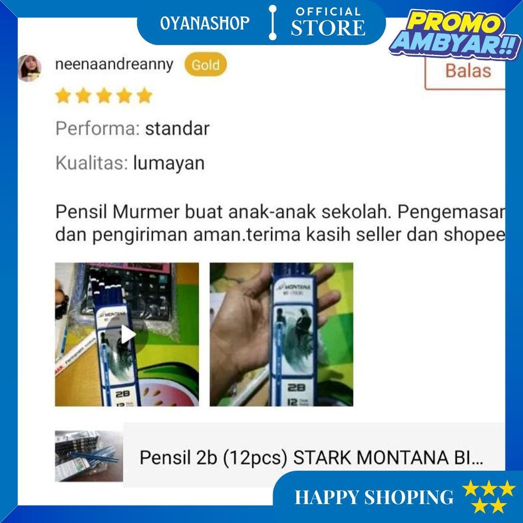 

(12Pcs) Pensil 2B Stark Montana Biru Murah Grosir/ Alat Tulis Pencil 2B D Termurah