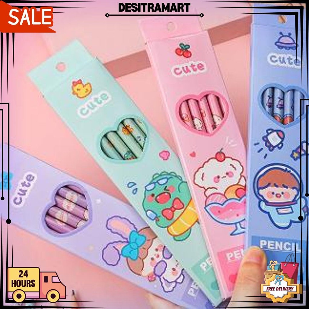 

Terlaris !!! Pensil Cute 1 Set Isi 6Pcs Dengan Penghapus / Alat Tulis Sekolah Anak 6In1 Pensil Bergambar Karakter Unik Lucu D Cod