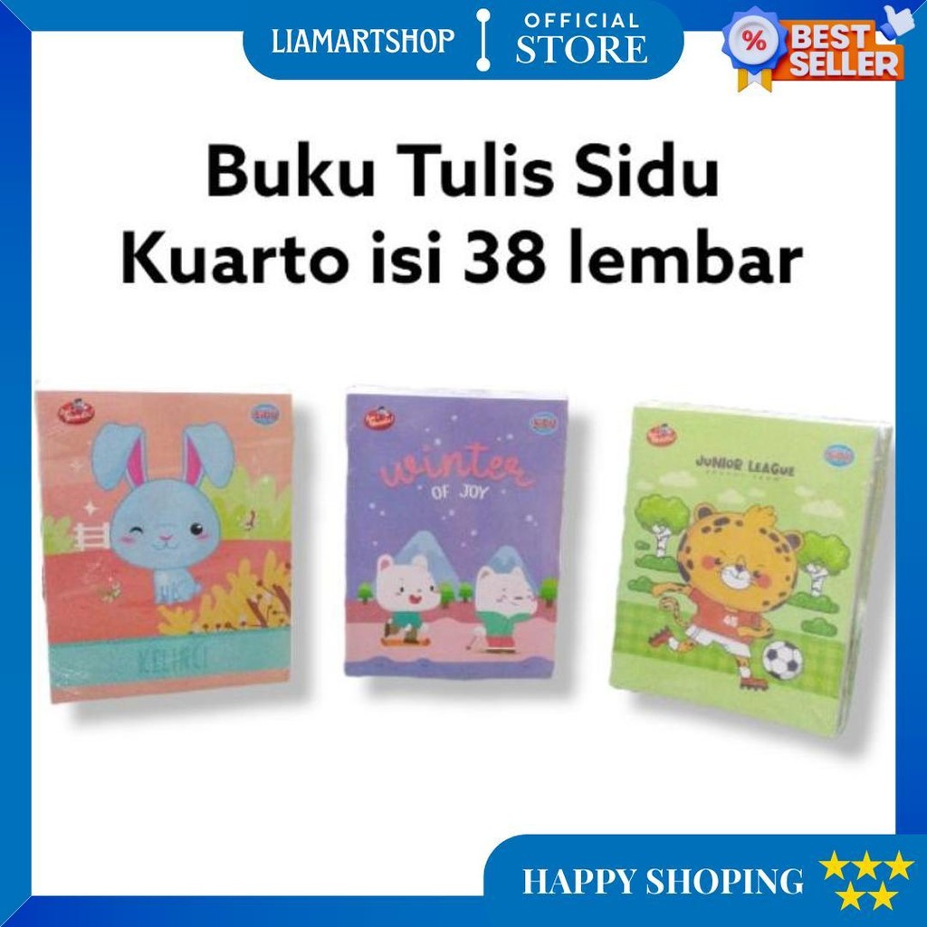

Buku Tulis Sidu Kuarto Isi 38 Lembar (Per Pack) Tema & Motif Acak/Random D Promo Puncak