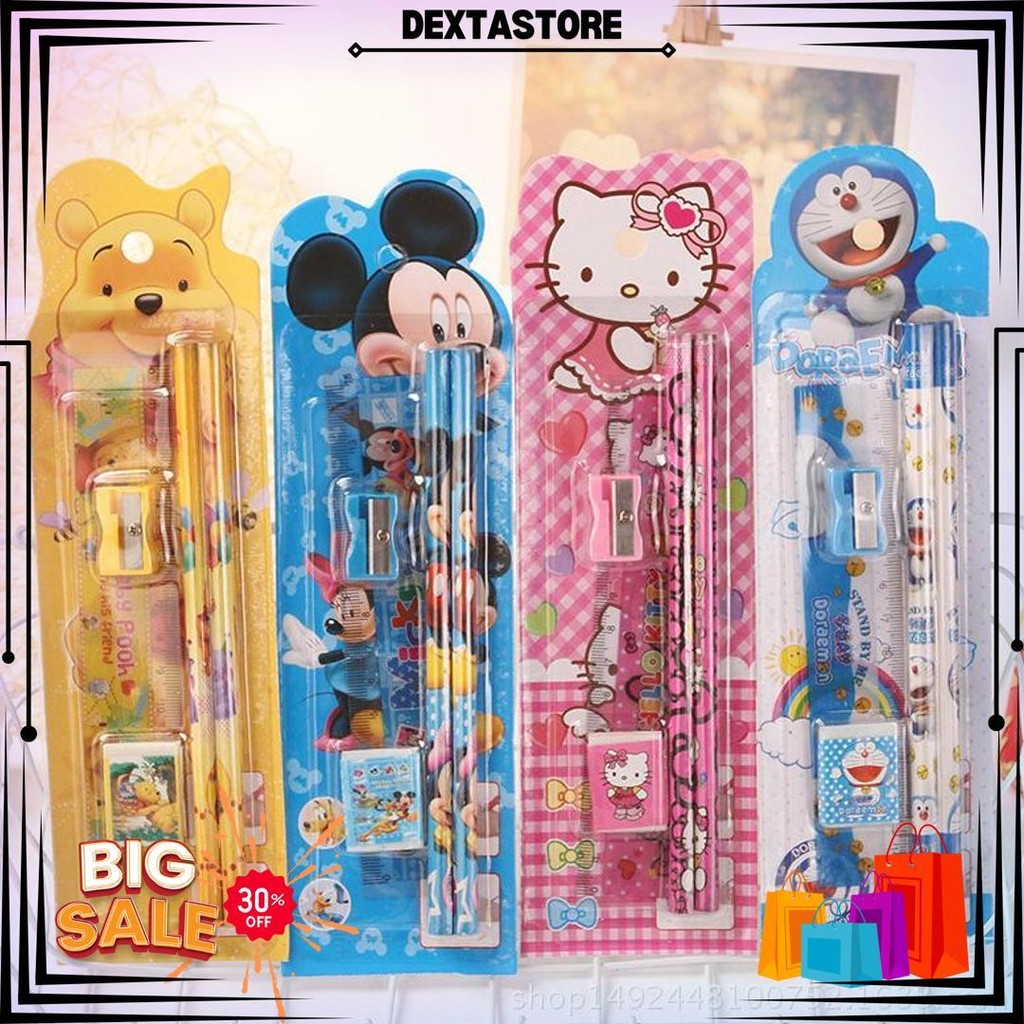 

Set Alat Tulis Sekolah 5 In 1 Karakter Lucu / Mini Stationery D Terlaris