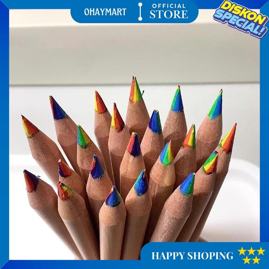 

Cod Pensil Pelangi Inti Multi Warna Pensil Warna Gradien Alat Tulis Pensil Kreatif - Mg D Promo Puncak