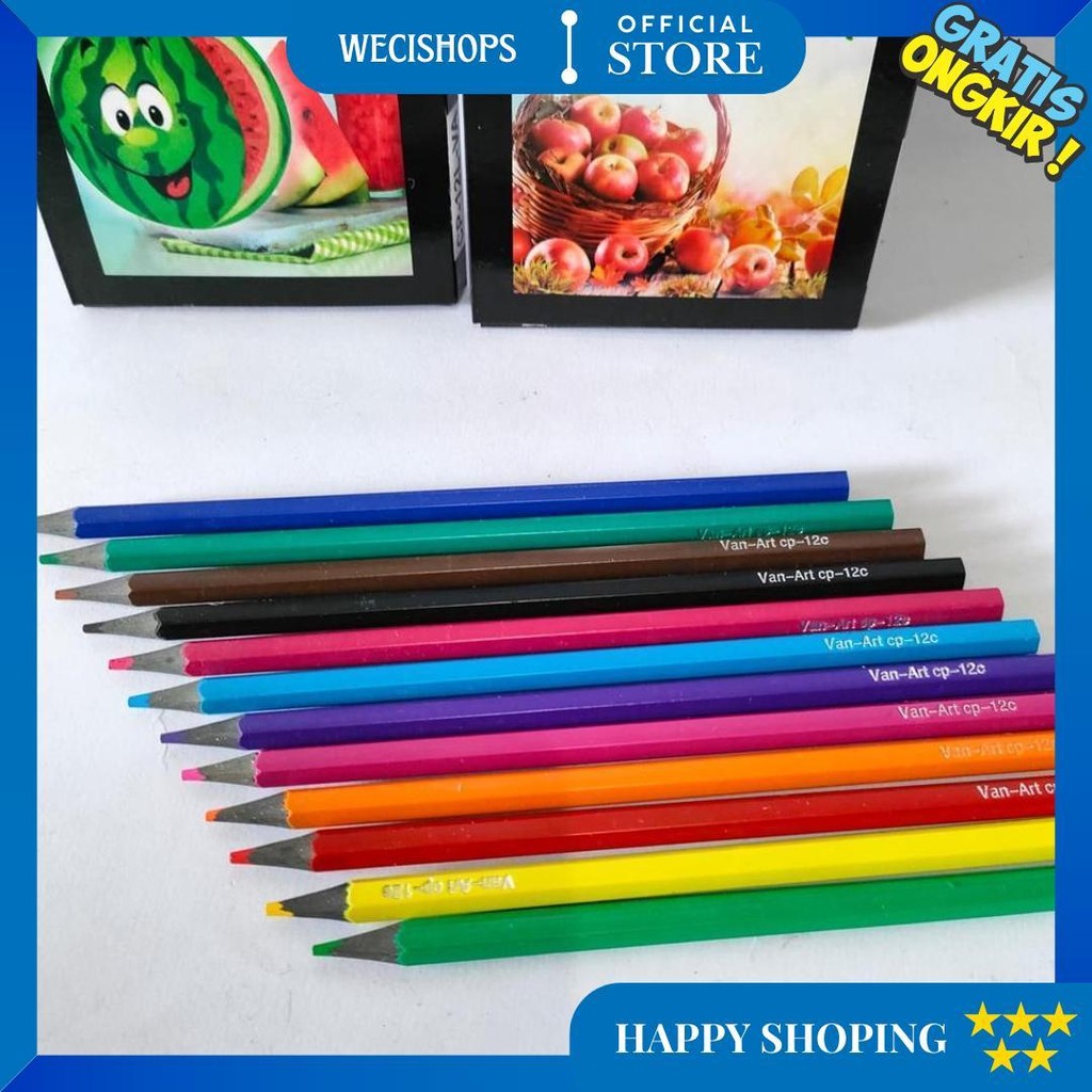 

Satu Set ( 12 Warna ) Colour Pencil Pensil Warna Vanco Cp - 399 12 Warna Panjang D Terlaris