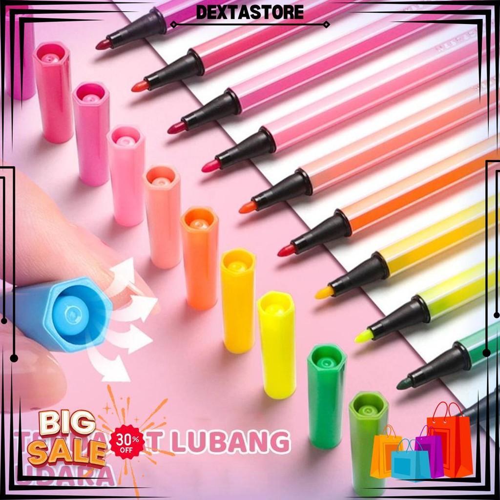 

Aimilo Spidol Warna Warni 1 Set Hexagonal Watercolor Marker Pen 12/24 Warna D Best Seller