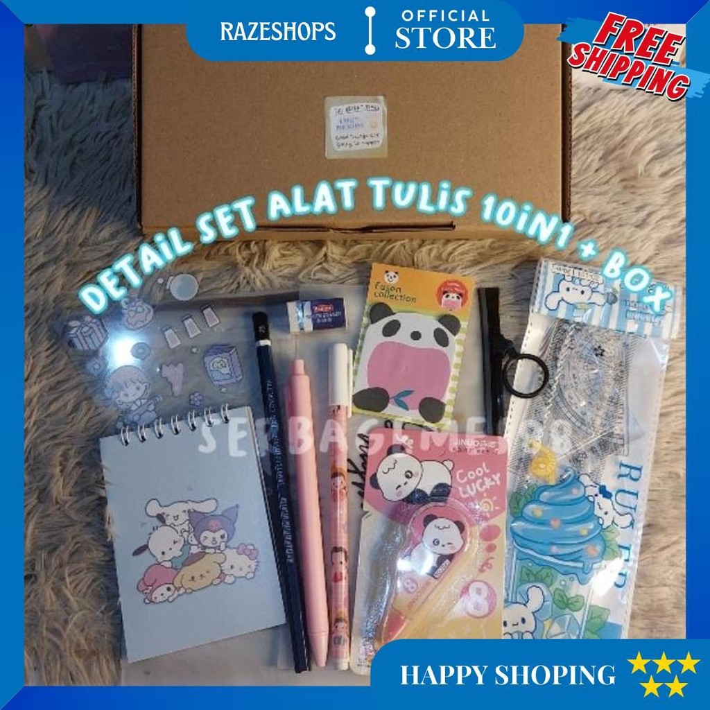 

Serbagemes88 - Set Alat Tulis 10 In 1 Lengkap / Stationery Untuk Souvenir Hadiah / Hampers Kado Gift Sekolah / Hampers Wisuda Ulang Tahun / Alat Tulis Paket / Alat Tulis Murah / Paket Anak Unik Dan Bermanfaat / Box Kado Perempuan Laki Laki / Buku Tulis D