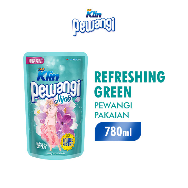 SoKlin Pewangi Pakaian Hijab Refreshing Green Pouch 780ml